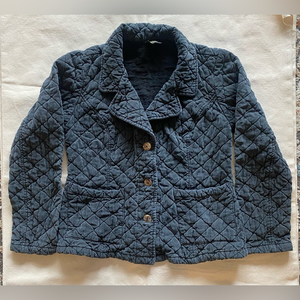 Zona Clothes Vintage Faded Black Quilted Jacket Casual Chic Cotton Women’s Small